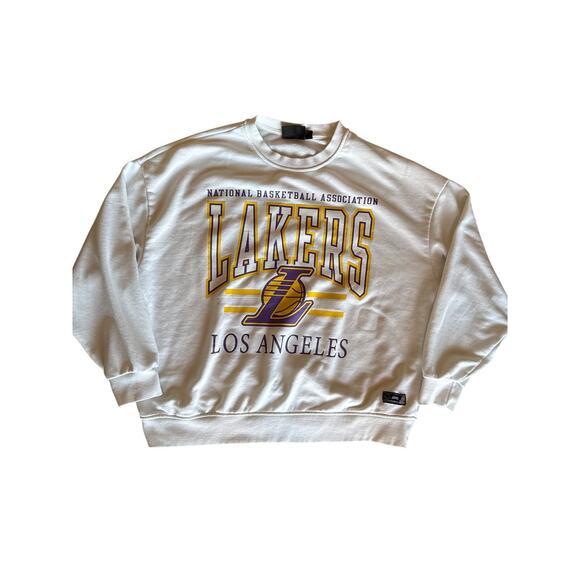 NBA Los Angeles Lakers Baggy Large White Crewneck Sweatshirt - Picture 1 of 8